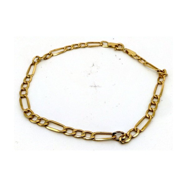 Pulsera pulsera figaro de oro 18k 20 cm